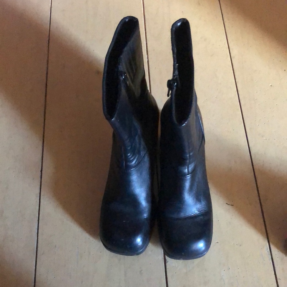 Black leather boots